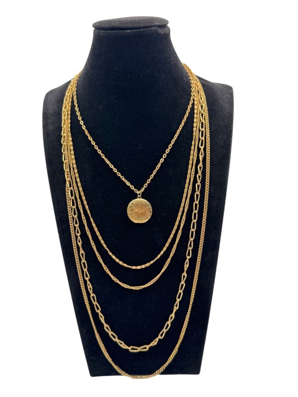 Vintage Multi Gold Tone Chain With Locket by Citation Victorian Style
